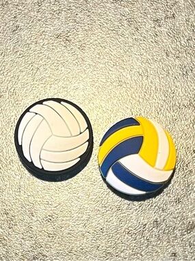 Volleyball Shoe Charms - White and Blue/Yellow Set croc charm Jibbitz